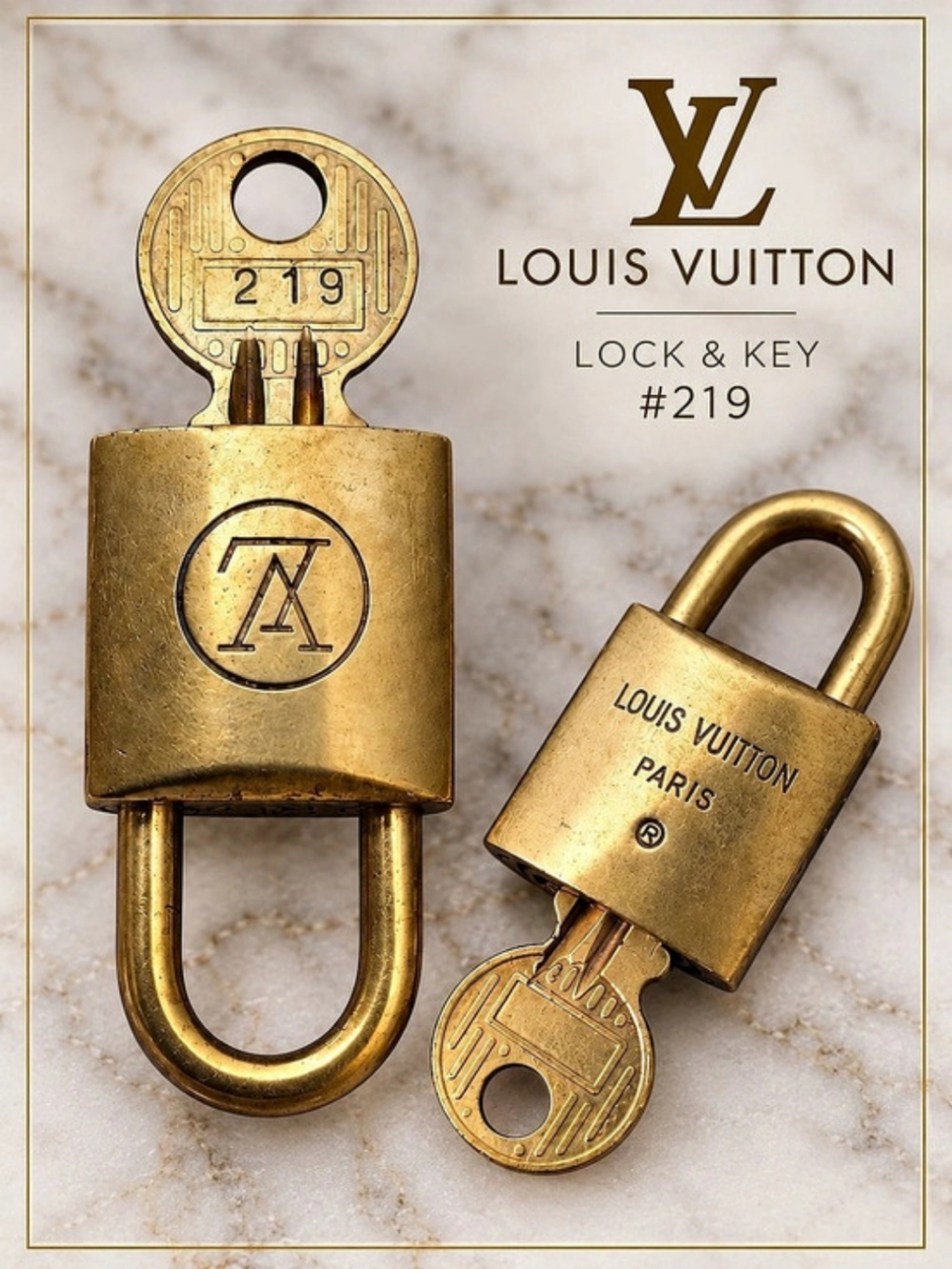 Louis Vuitton LV Padlock and Key Set #219 Gold